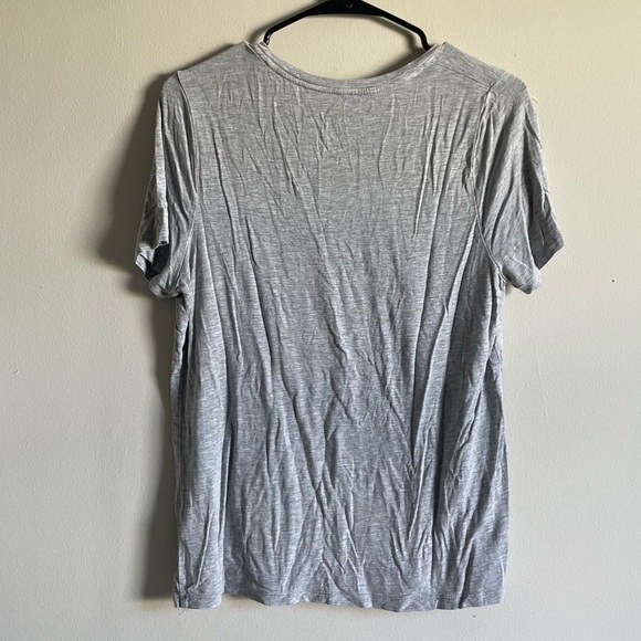 A New Day Grey Scoop Neck Flowy T-Shirt - Picture 2 of 5